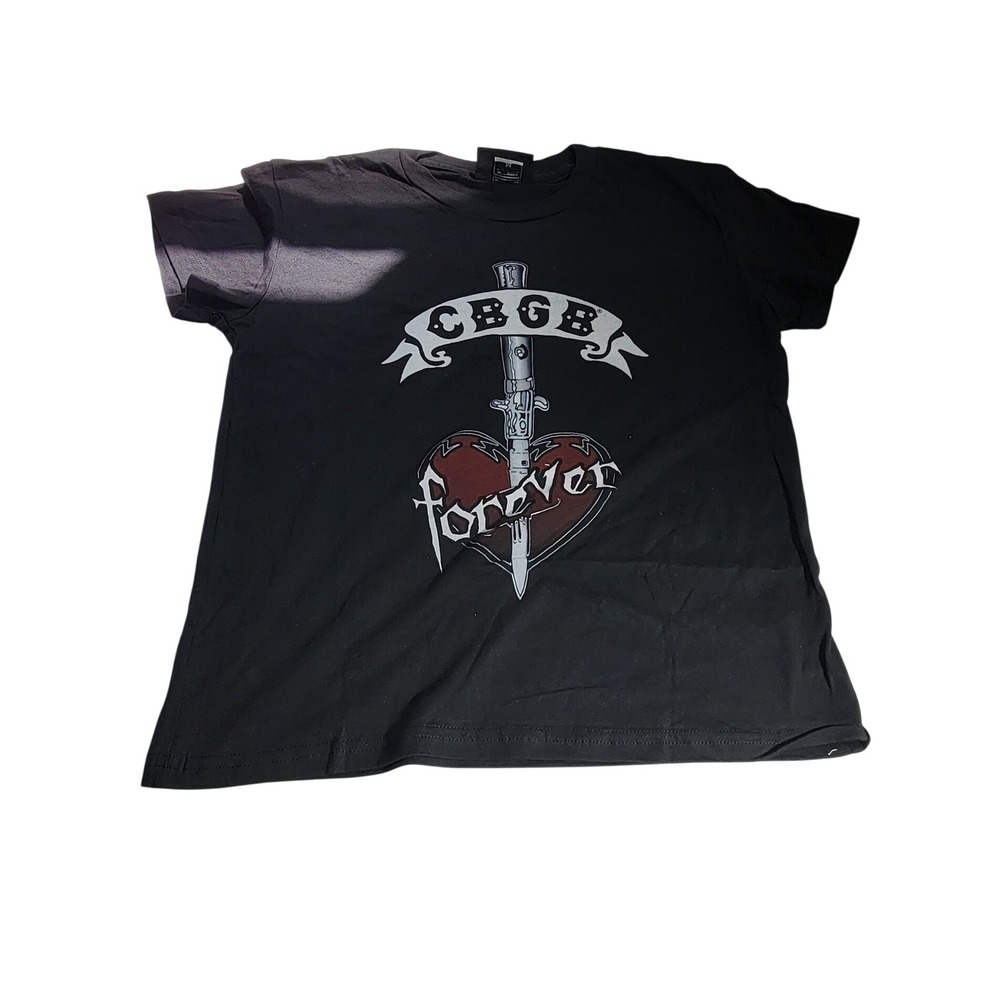CBGB OMFUG Forever Dagger Heart Graphic T-Shirt Black Mens Medium Made in USA